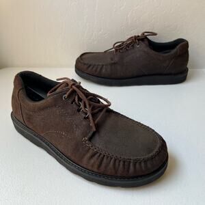 SAS Walk Around Non-Slip ‘Bout Time Moc Shoes Men's Size 10 Brown Vibram USA